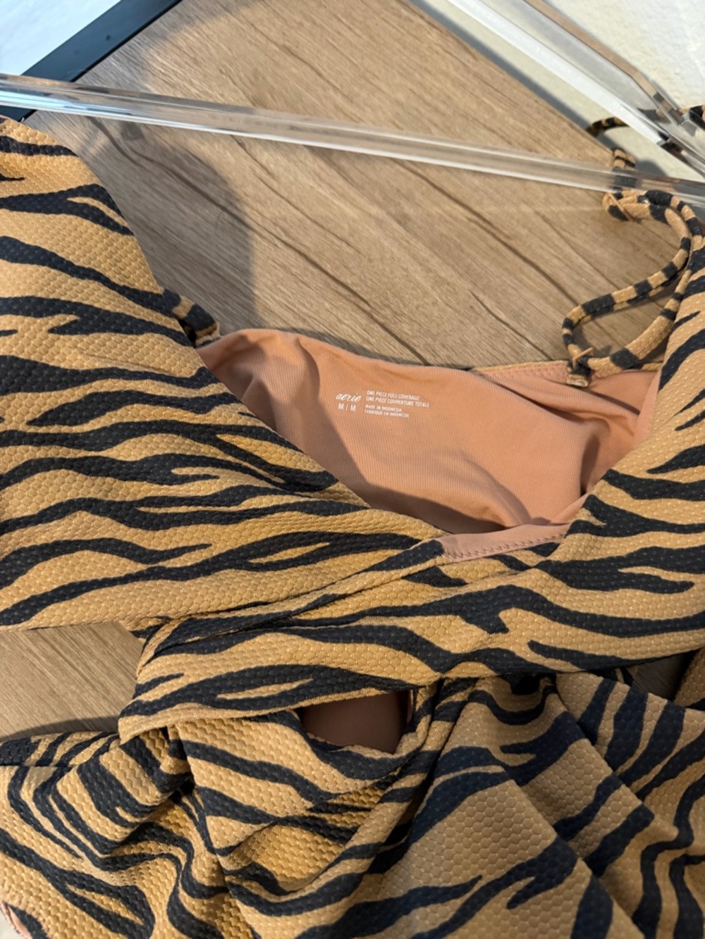 Aerie Tiger-Print Cutout One-Piece Swimsuit - Picture 7 of 8